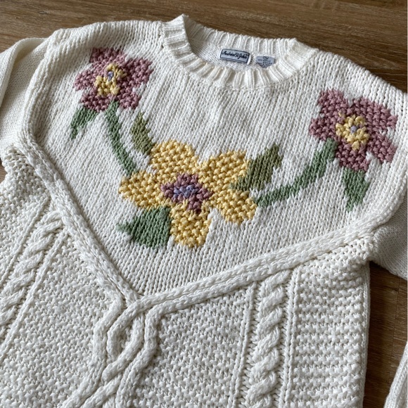 Vintage Floral Andrew St John Knit Sweater - Picture 2 of 4